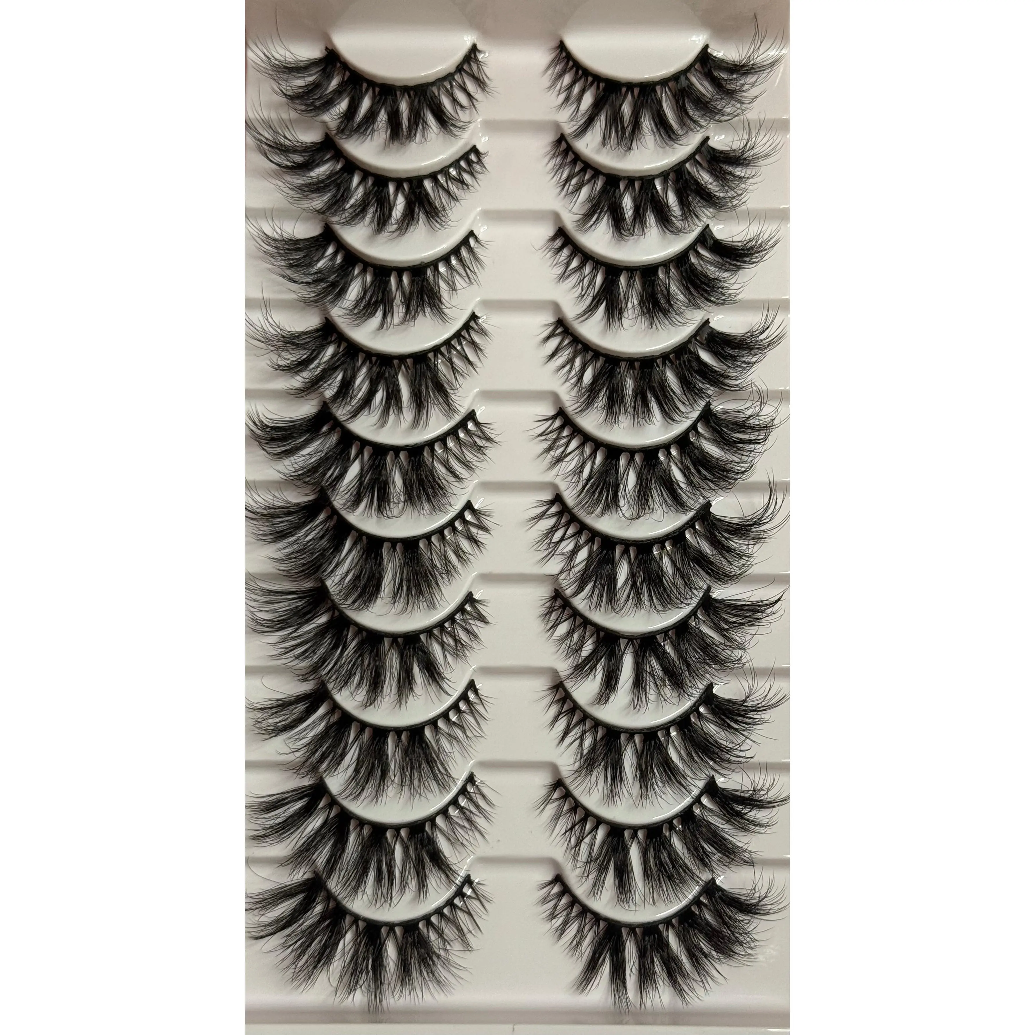 Resting Witch Face Enikeh Makeup Eyelashes, Super Soft Dramatic D-Curl Fluffy Cosmetic Lashes, 5-8-18mm Vegan 3D Faux Mink, Cruelty-Free Cotton Band False Eyelashes, Enikeh Lashes