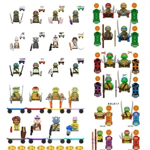 KDL831 817 Kf6125 Kf6129 Movie Mini Action Figure Bricks Leo Raph Don Weapons Assemble Building Blocks MOC DIY Toys for Children