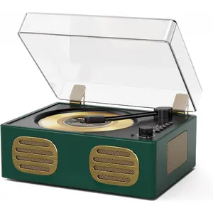 CD Player with Built-in Speaker Portable CD Players with  Output/Input USB Playback Headphone Jack with Remote Control, LED Screen Rechargeable Small CD Player Green