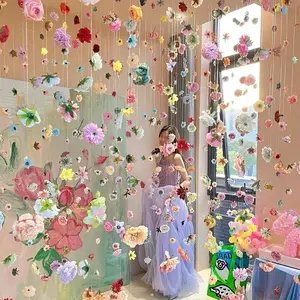 20pcs DIY Spring Colorful Blooming Flower Hanging Decorations with Fishing Line - Vibrant Artificial Flowers for Weddings, Shower Gifts, and Party Decor, Flower Decorations Ornaments