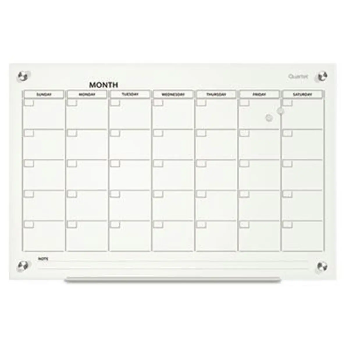 212 MAIN Quartet Infinity Magnetic Glass Calendar Board, Office Organizer with Glass Material