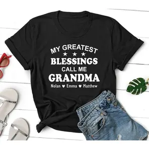 Grandma Shirt With Grandkids Names, Grandma Mothers Day Gift, Grandma Kids Names Gift, Personalized Grandma T-Shirt