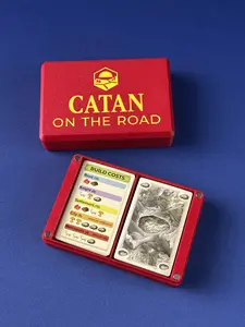 Catan on the Road Box with Magnetic Lid 3D Printed for Un-Sleeved and Sleeved Cards Secure Fit Neodymium Magnets Ideal for Travel