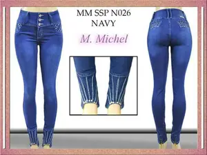 WAIST 25 INCHES SIZE 5 SKINNY JEANS STRETCH DENIM PUSH UP DARK BLUE 5-5 NO26 SZ5