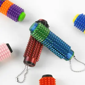 Portable Vibrant Colors Stim Tool with Firm Plastic Spikes for Anxiety & Stress Relief Clip to Keys for On-the-Go Comfort Pain Stimulation Impulse Management Office Anxiety Relief ADHD Sensory Fidget Keychain