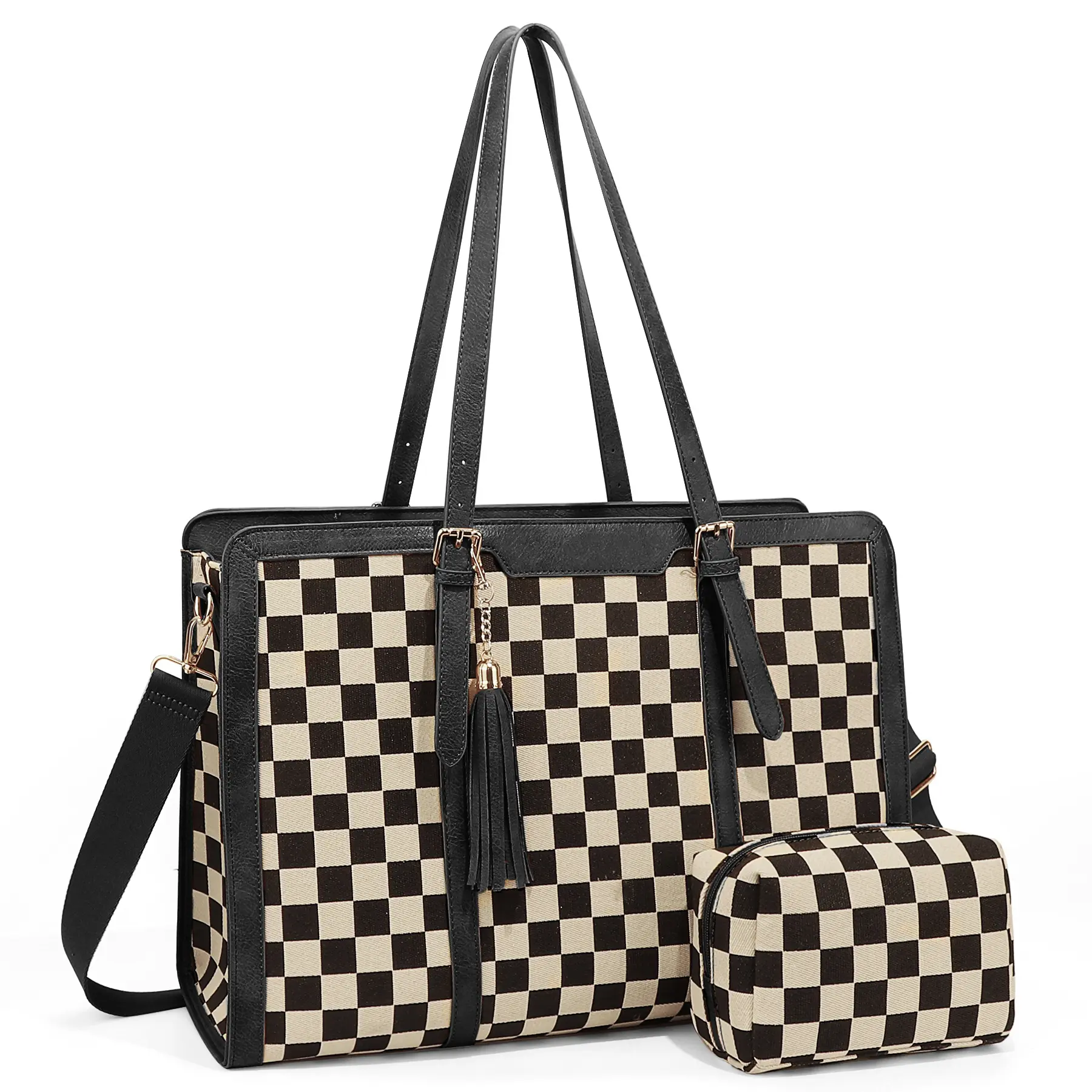 Women's Large Tote Bag with Free Matching Mini Pouch,Handheld, Laptop Bag ,Crossbody Bag, for Business, Work, Office, Travel campingessentials