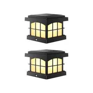 RGBCW Solar Post Cap Lights, 9 Colors 3 Modes Fence Cap Lights, Bright Solar Outdoor Waterproof LED Deck Lighting for Fence Garden Deck Patio Porch Decor 4x4 Vinyl/Wood