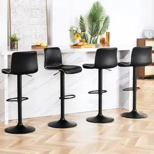 FIRAVOE Bar Stools Set, Swivel Counter Height Barstools with Back, Adjustable Height 24" to 32", Brown Faux Leather Bar Chairs for Kitchen Island  (24'' to 32'')