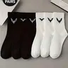 Women's Bat Pattern Mid-Calf Socks, 6 Pairs, Comfortable and Stylish, Perfect for Daily Wear