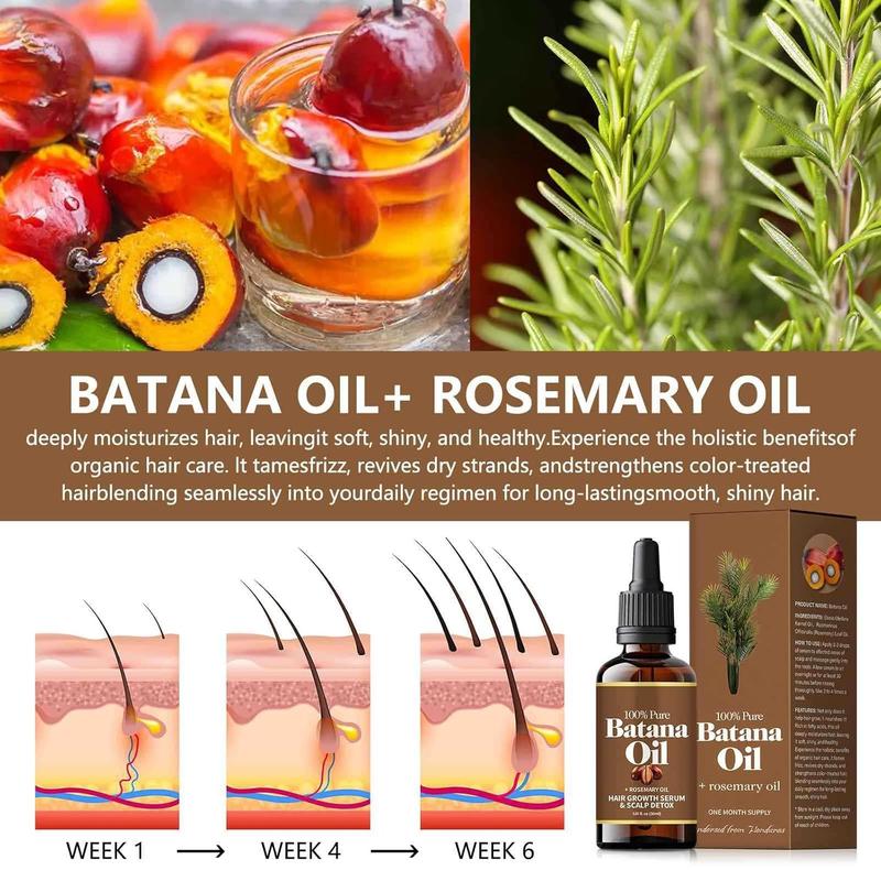 CARVENCHY Batana Oil with Rosemary for Revitalizing Hair - Nourishing Batana Oil with Natural Rosemary for Strong & Healthy Hair - Plant Extract Haircare & Scalp Treatment Serum