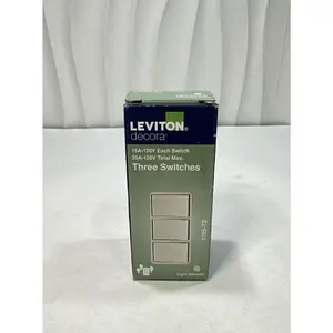 Leviton Decora 15 Amp Triple-Rocker Combination Switch, Light Almond