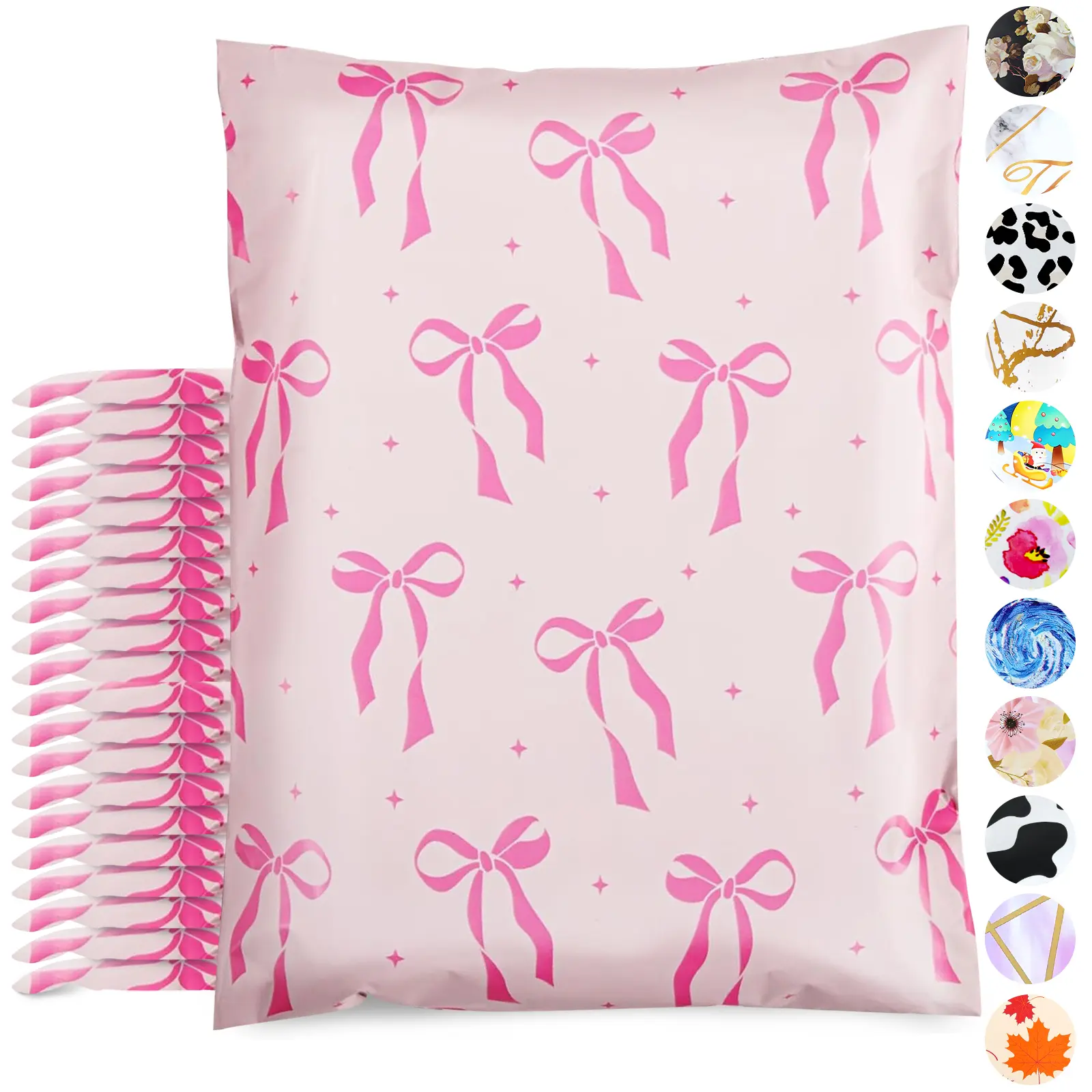 100 Pieces Marble PVC Small Size Polyester Envelopes (10×13 in), Self-Sealing Shipping Bags for Small Businesses, Cute Packaging Envelopes for Clothing Boutiques