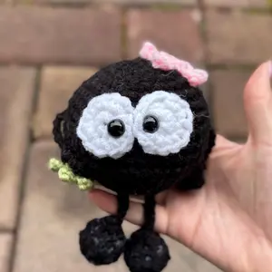 Soot Sprite Crochet- Cute Susuwatari Plushie DIY Anime Crochet - Studio Ghibli Crochet (Handmade goods will be made by hand so the production time will be a little longer)