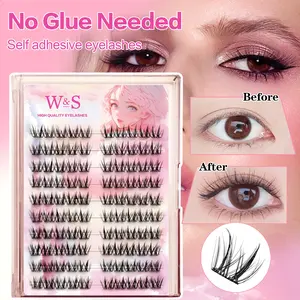 Self-Adhesive Eyelash Extensions, Natural Style, Natural False Eyelashes, Fluffy Eyelashes Cluster, Ultra-Thin Lightweight, Long-Lasting Fit, Beginner Friendly, Daily Wear, Glueless Lashes Clusters