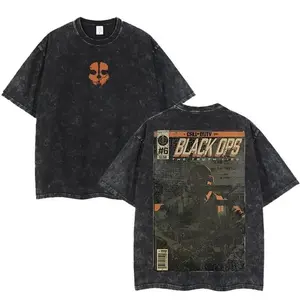 Call of Duty Black Ops 6 Distressed Poster Black T-Shirt Game T-shirt Game Soft Cotton (gildan)