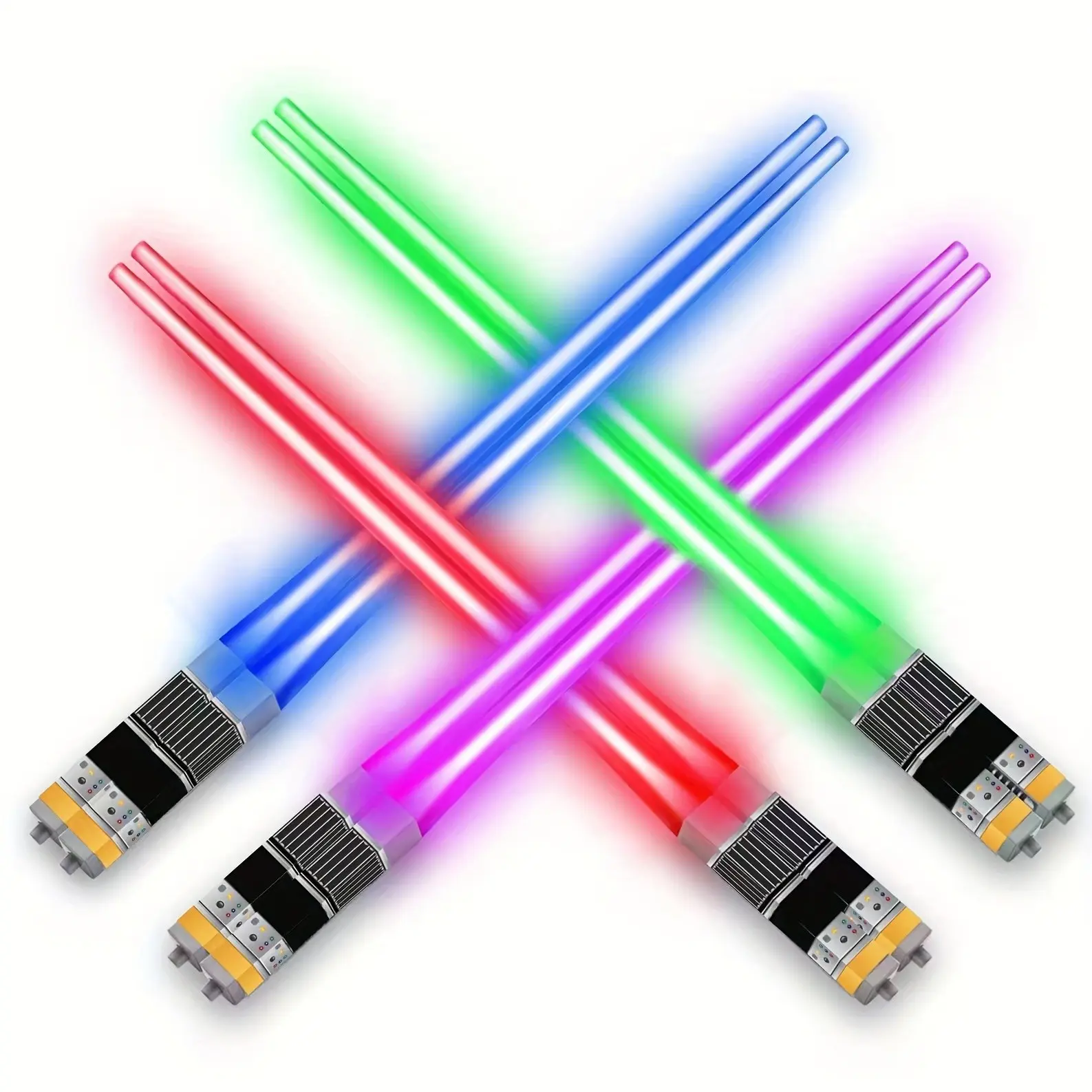4 Pairs Glowing Chopsticks Set, Tableware, Utensils, Dinnerware, Blue Colors, Perfect for Night Outdoor Camping Parties Holiday Gifts
