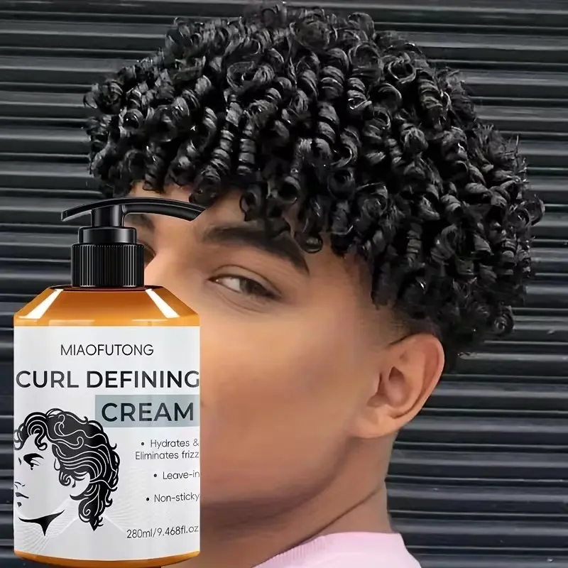 9.468fl.oz Curl Defining Cream, Lightweight Haircare, Curly Hair Products, with Moroccan Argan Oil, Coconut Oil & Shea Butter for Long-Lasting Bounce - Perfect for Curly Curls, Hydrates & Enhances Definition while Smoothing Frizz, Frizz Control