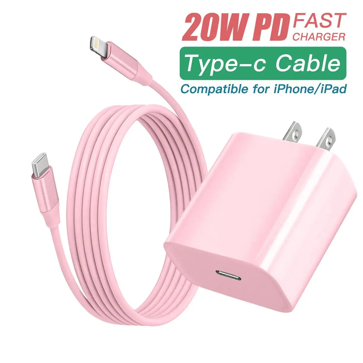 20W PD Fast Charging [MFi Certified] Type C Wall Charger Block, 1 Set Charger Adapter & Charging Cable Kit for iPhone,AirPods, Portable Charger for Ho