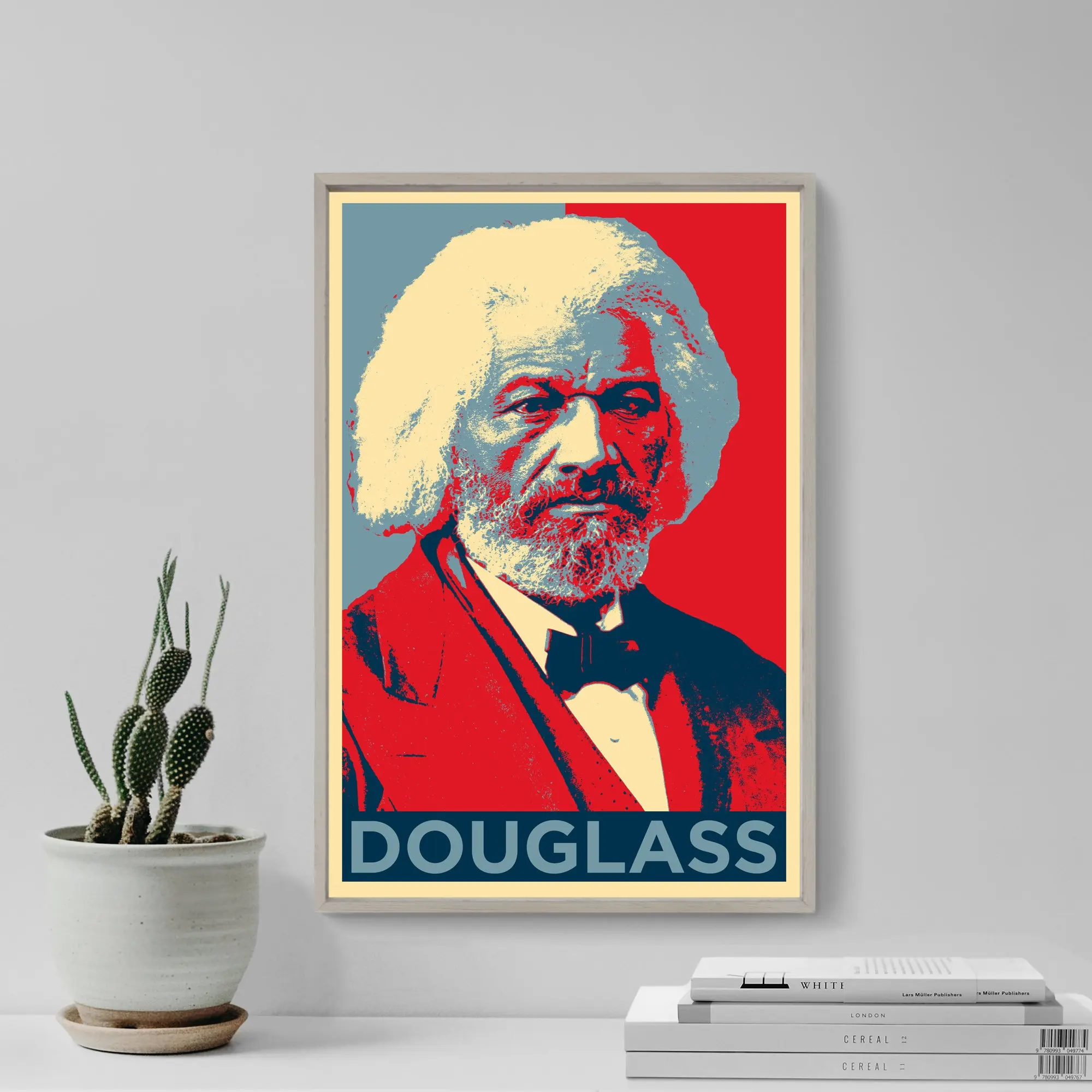 Portrait Art of Civil Rights Activist Frederick Douglass Poster, Canvas Wall Art, Aesthetic Home Decor, Modern Wall Decor
