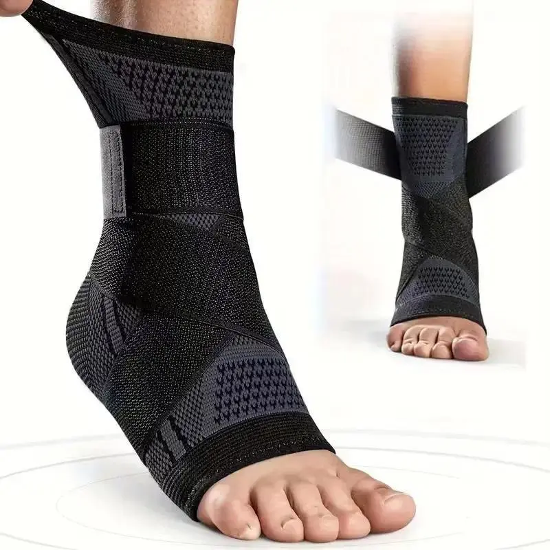 2 Pack Adjustable Compression Ankle Support Sleeves Unisex Flexible Ankle Stabilizer Brace For Achilles Tendon Pain Relief Sports Foot Wrap Ideal For Running Gym Workout Hiking Sprain Recovery Daily Joint Protection
