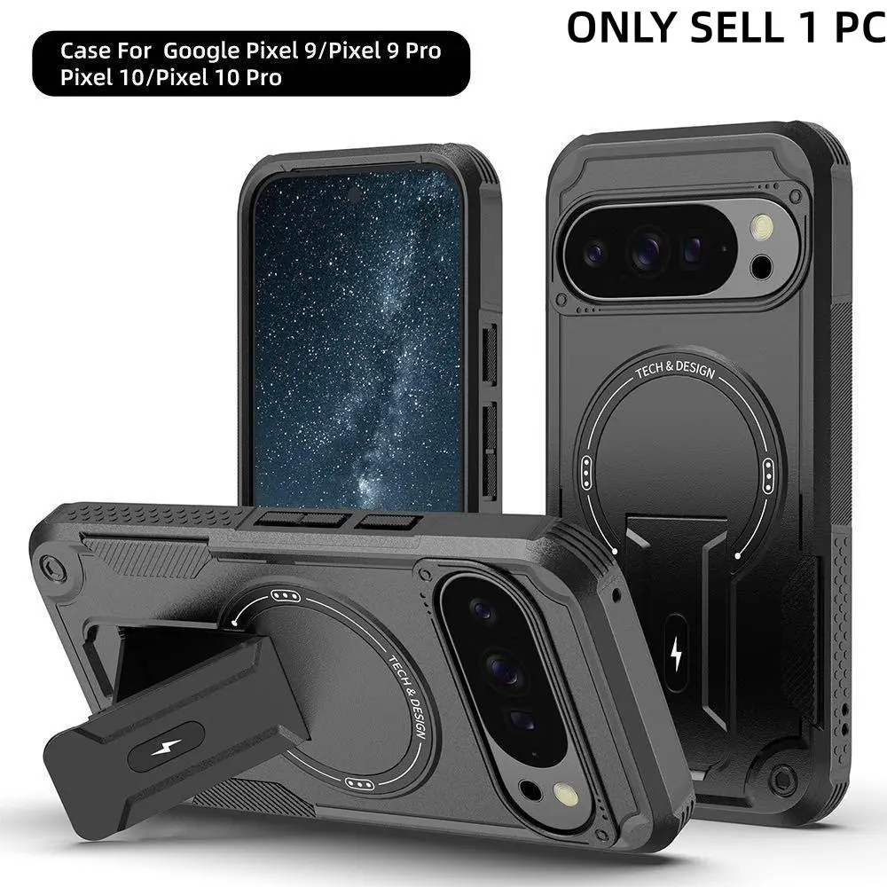 Magnetic Case For Google Pixel 9/9 Pro/Pixel 9 Pro XL/ Pixel 10/10 Pro/Pixel 10 Pro XL/Pixel 10A Protection Upright Kickstand Shockproof Protective Back Magnetic Phone Cover