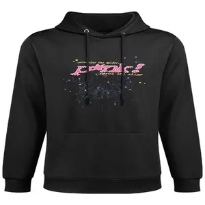 Spider Web Graphic Hoodie with Rhinestone Letter Print Casual Pullover Hooded Top for Men Women Y2K Style Streetwear Hoodie Mother's Day and Father's Day Gifts