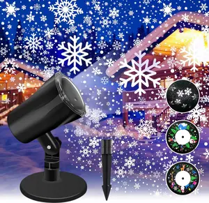 LED Snowflake Projection Light for Outdoor Christmas Decor - High-Definition Spotlight, IP65 Waterproof, 160 Lumens, 180° Adjustable