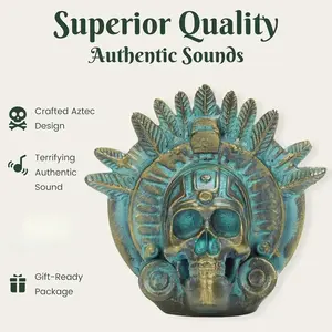 New Screaming Aztec Death Whistle, Loudest Real Human Scream, 126+ Decibels, Copper Color and Matte Design, Resin Material, Horror Gift