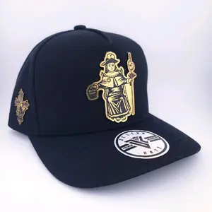 Santo Niño De Atoche - Black Snapback with Gold Emblem Patch