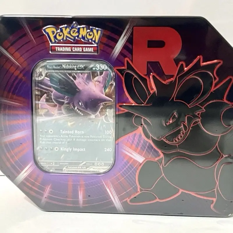 Pokemon TCG Team Rocket Tins Set of 3 Includes Mewtwo ex Nidoking ex & Persian ex Foil Promo Cards and Booster Packs