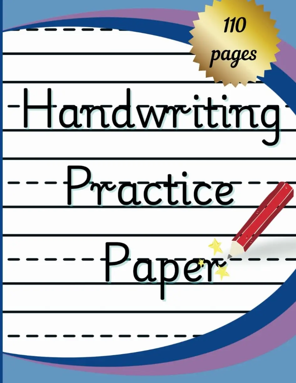 Handwriting Practice Paper: 110 Pages of Blank Lined Paper With A Dashed Guideline In The Centre For Children