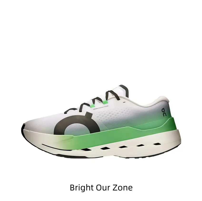 Groove Vent Buffer Nature Gradient Running Trainers, Ultra-Breathable White Micro-Punch Mesh Upper, Shock-Dampening Platform Shoes for Fitness & City Jogging