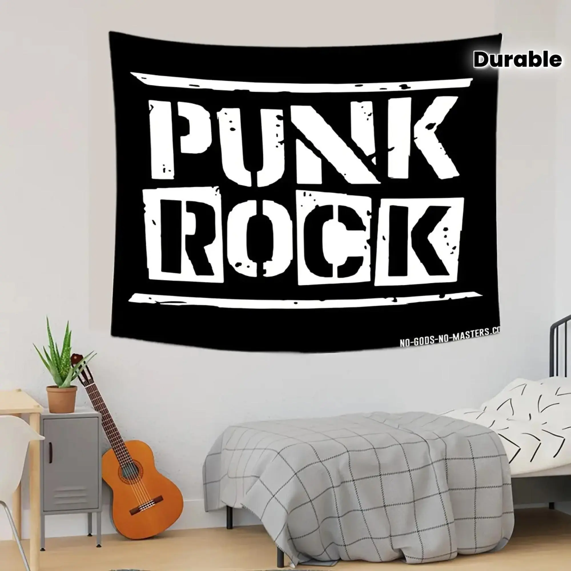 1pc Punk Rock Tapestry - Music-Themed Art Wall Hanging with "PUNK ROCK" Design, Perfect for Dorms, Bedrooms, Home Decor, Music Parties, and Gifts for Music Lovers, Music Room Decor | Punk Rock Theme | Durable Fabric, Music Room Decorations