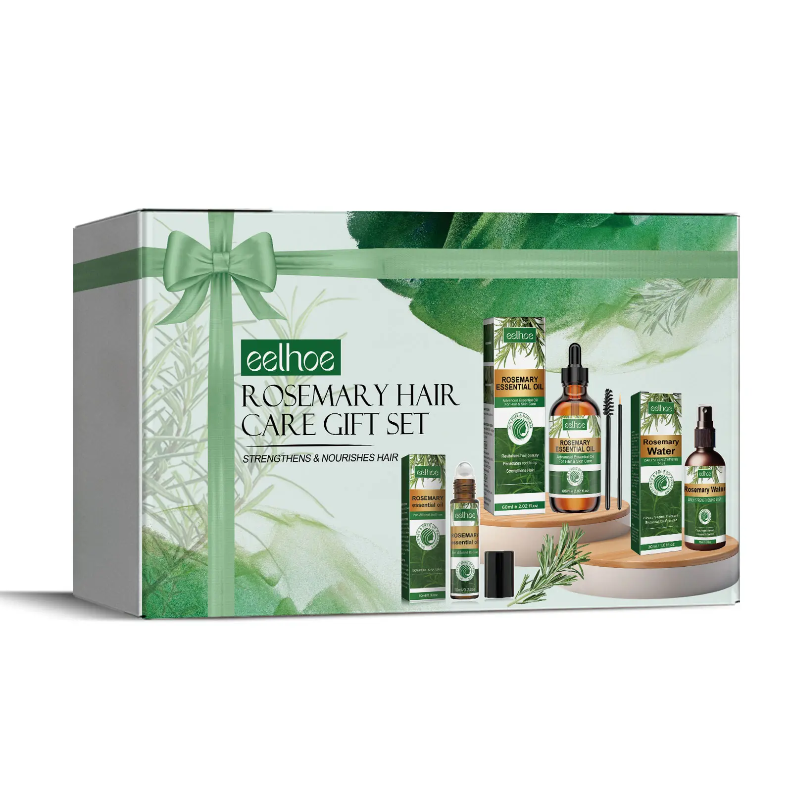 EELHOE Rosemary Hair Care,Rosemary Hair Care Gift Set, 3 Counts/boxDeep Moisturizing Hair Oil Set,Strengthening & Nourishing Hair CareProduct for Women & Men, Strengthens HairHaircare, Hair Products fuzz