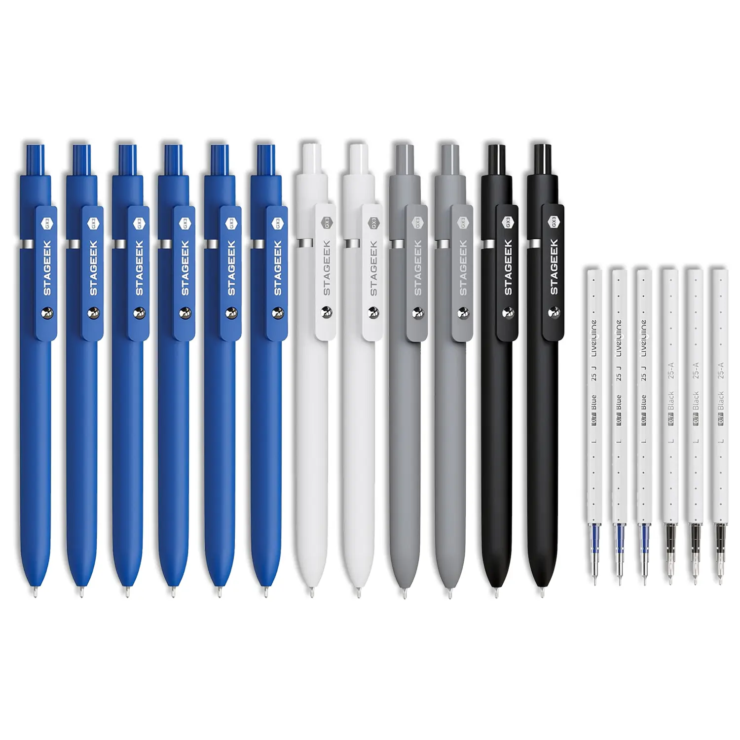 Black & Blue Ink Gel Pen Set 12ct