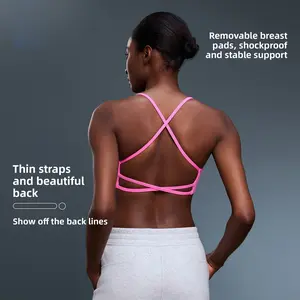 Yoga clothes, tops, thin straps, beautiful backs, yoga bras, vests, breathable fitness sports underwear, women's summer apparel
