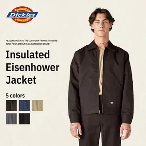 DICKIES TJ15 Insulated Eisenhower Jacket, Full Zip Work Jacket, Men's Workwear, Lightweight Warmth, Wrinkle-Resistant, Stain-Resistant, Easy-Care Finish, Hidden Interior Pocket, Pairs With 874 Pants