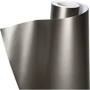 +  Charcoal Grey Satin Semi-Gloss Adhesive Vinyl Wrap Roll (1.5ft by 5ft)
