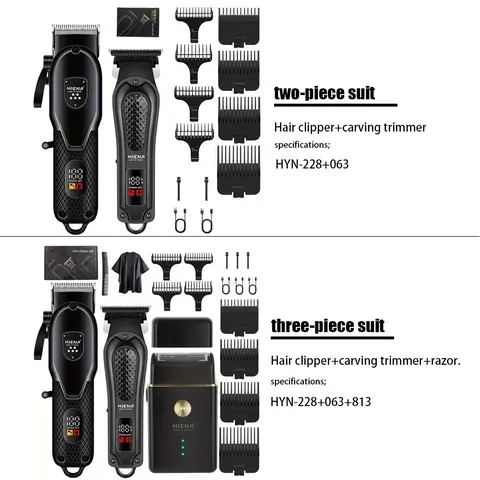 2/3 men's professional hair and beard trimming set-cordless scissors with LED display, precision trimming set, USB rechargeable, suitable for family, perfect holiday gift, Cordless Hair Cutting, Hair Trimmer Set