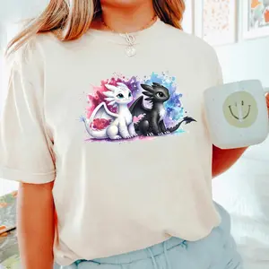 Toothless & Light Fury Shirt – Dragon Movie Matching Graphic T-Shirt