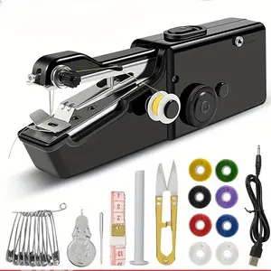 Portable Wireless Mini Sewing Machine, Easy-to-Use Battery-Powered for Fabric Repair & Clothing Projects, Ideal for Beginners, White/Black Home Organizer Storage Boxes
