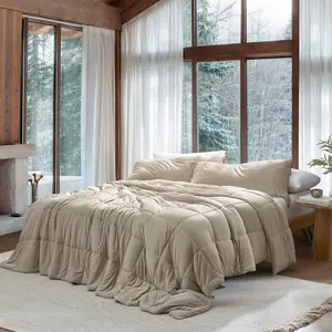 Down with the Thinness - Coma Inducer Oversized Comforter Set - Chino