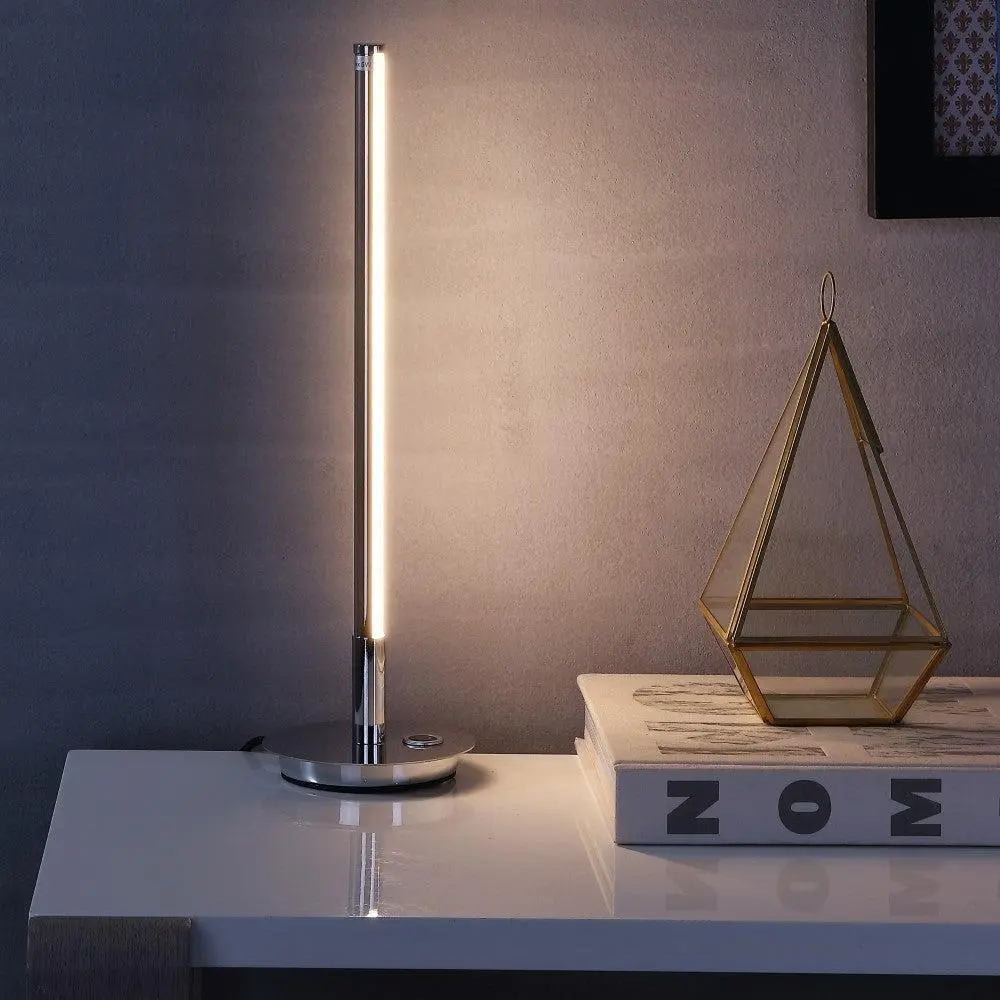 JONATHAN Y Keira LED Integrated Table Lamp - Minimalist Decluttering Decorative Accent Lighting Lamp with Bases & Shades, 60” Cord, Bar Shape for Bedroom, Living Room, Dorms