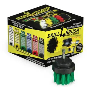 2in Green Brush - Medium Stiffness - Short Bristles - Kitchen Spot Cleaning | 2in-S-G-QC-DB