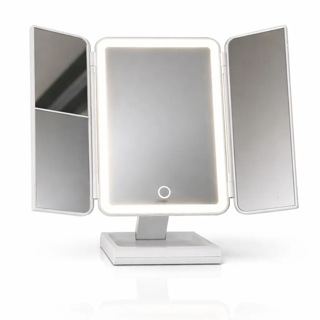 ALVANE Tri-Fold LED Vanity Mirror | 2X/5X Precision Magnification • 3 Light Modes • USB-C Rechargeable for Modern Beauty Routines