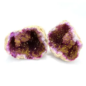 Open Your Own Geode - Titanium Color Dyed Druzy Geodes - Gorgeous Display Piece (OB6B4) (TS-45)