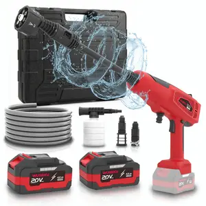 WUGEKU Cordless Pressure Washer, Brushless Motor, Portable Power Washer with 2x 4.0Ah 20V Batteries, 6-in-1 Nozzle & Foam Cannon, Electric Power Cleaner for Car, Fence, Patio Cleaning