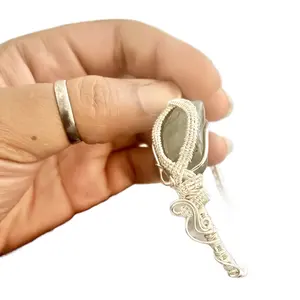 Silver Wire wrapped Labradorite bracelet