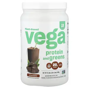 Vega Plant-Based Protein and Greens, Chocolate, 1 lb 5.8 oz (618 g)