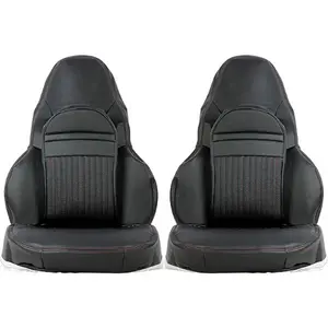 Seat Covers Compatible with 1997-2004 Chevrolet Corvette C5 Black Synthetic Leather
